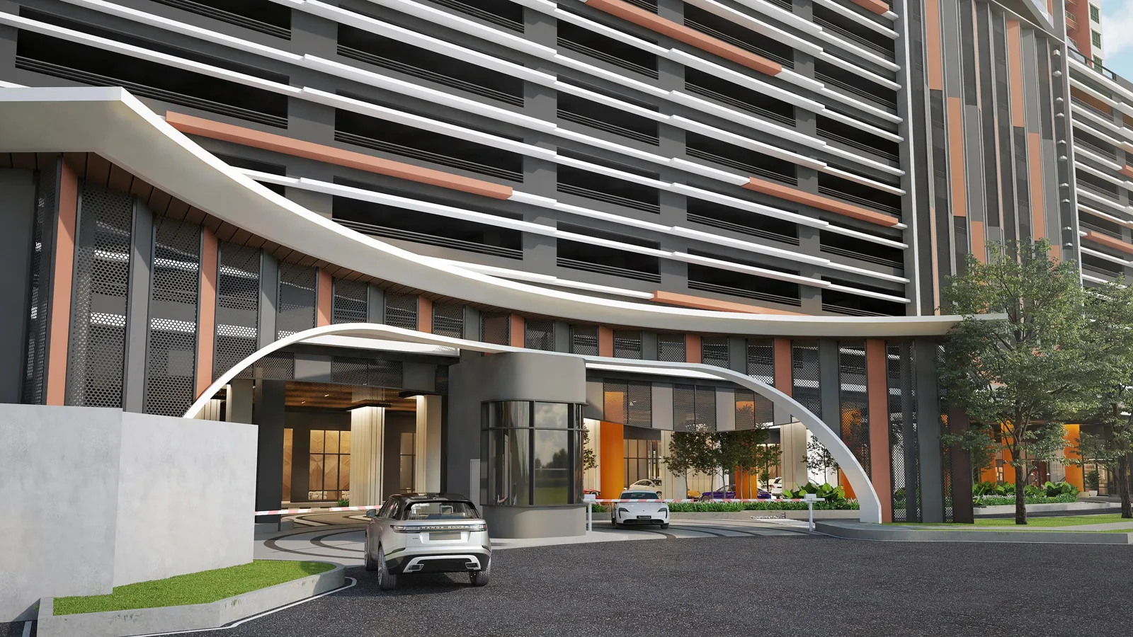 Laverra arched entrance and drop-off, artist's impression