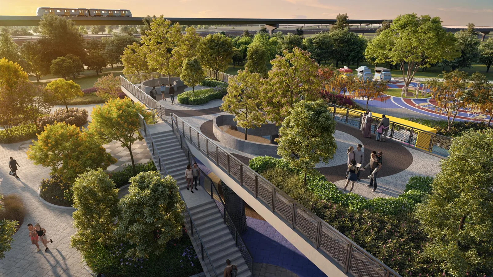 Laverra bridge and paths in Senses Park, artist's impression