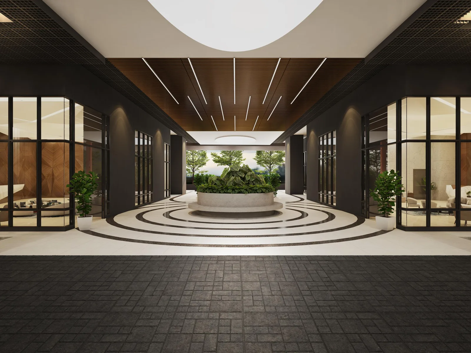 Laverra lobby with a central planter, artist's impression